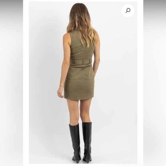SCENIC ROUTE OLIVE UTILITY DRESS - Picture 2 of 4